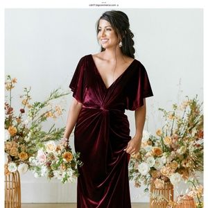 Revelry Velvet Gwen Gown Burgundy